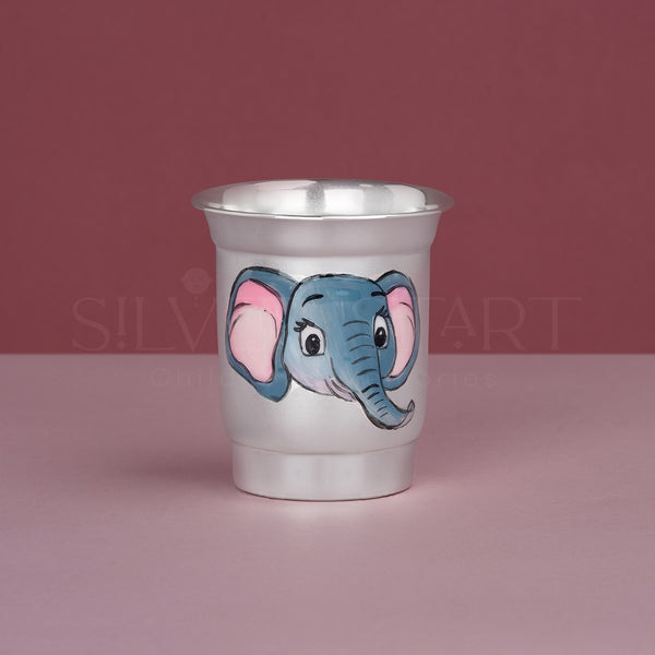 Pure Silver Kids Glass – Cute Elephant Design (92.5% Purity) | Gentle, Safe & Premium