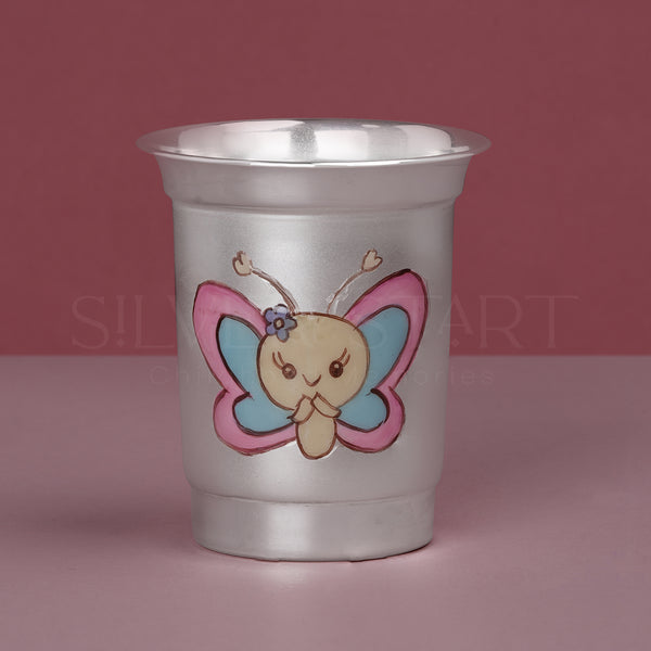 Pure Silver Kids Glass – Delightful Butterfly Design (92.5% Purity) | Soft, Playful & Premium
