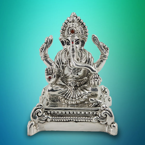 Pure Silver Ganpati Bappa/Ganeshji BIS HALLMARKED Hollow Idol (999 Purity)(40 Grams)