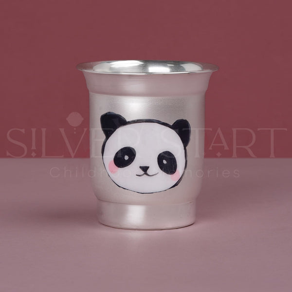 Pure Silver Kids Glass – Panda Design (92.5% Purity) | Safe, Cute & Premium
