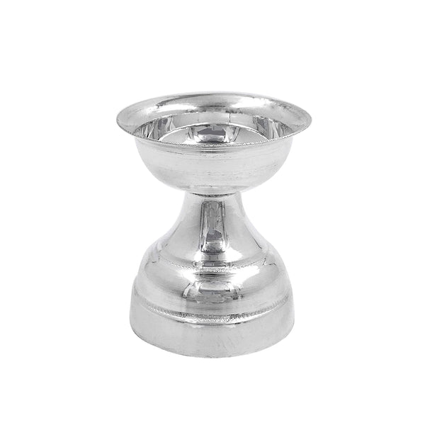 Pure Silver Diya With Round Shape (97 Purity)