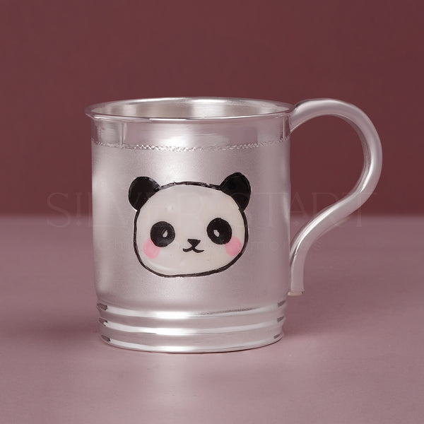 Pure Silver Kids Mug – Panda Design (92.5% Purity) | Adorable Companion for Your Little One