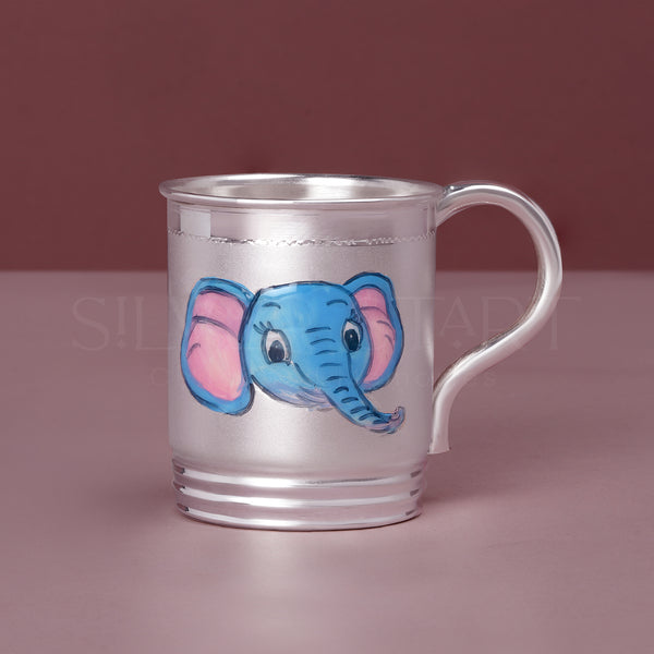 Pure Silver Kids Mug – Cute Elephant Design (92.5% Purity) | Gentle, Safe & Premium