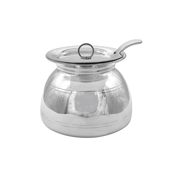 Pure Silver Ghee Loti with Lid & Spoon (97 Purity)