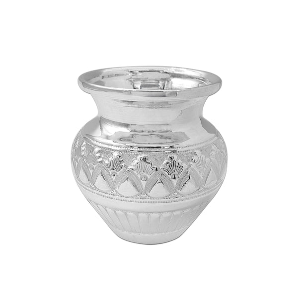 Pure Silver Designer Nakashi Kalash/Lota for Pooja/Puja (925 Purity)