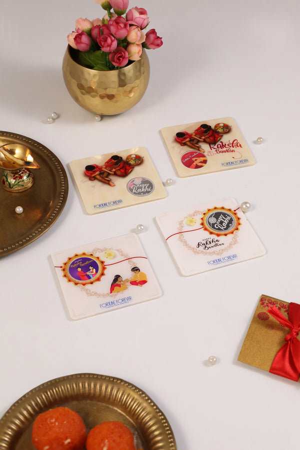 FORTUNE FOREVER 10 Grams Pure Silver Coin BIS HALLMARKED in Raksha Bandhan Theme | 999 Silver Coin in Premium Acrylic Card | Rakhi Gift for Brother/Sister