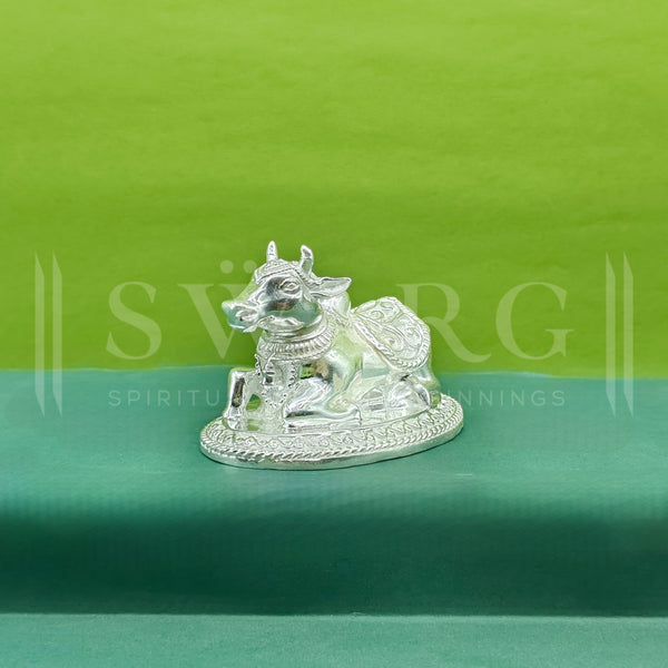 Pure Silver Nandi Bull Solid Idol/Statue (925 Purity)